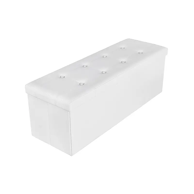 Taburete de Almacenamiento Grande de Color Blanco