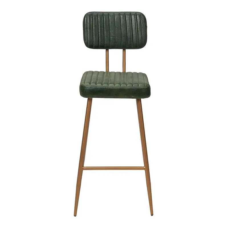 Taburete de bar vintage cuero verde Toronto