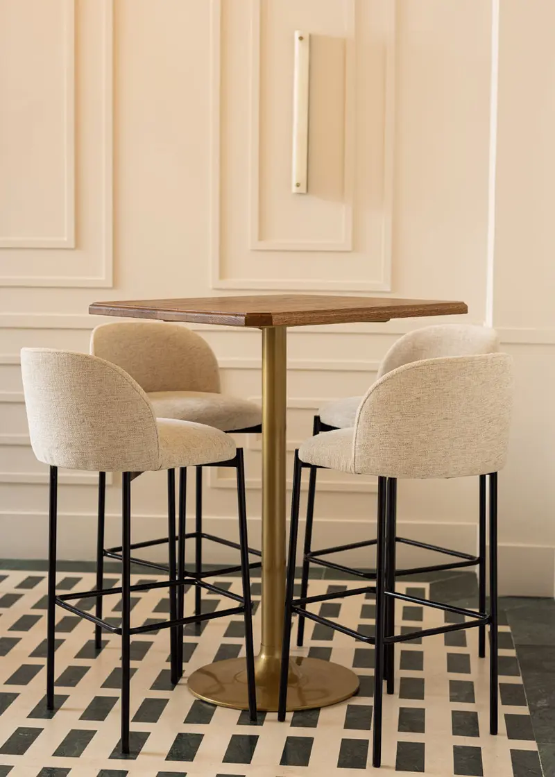 Taburete de forja beige