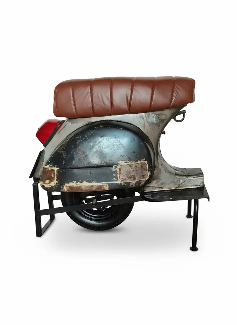 Taburete vintage scooter cuero