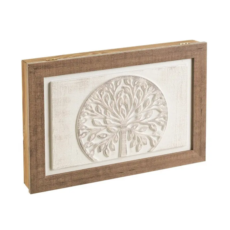 Tapa cuadro eléctrico Árbol de la Vida beige en relieve 50x35 cm