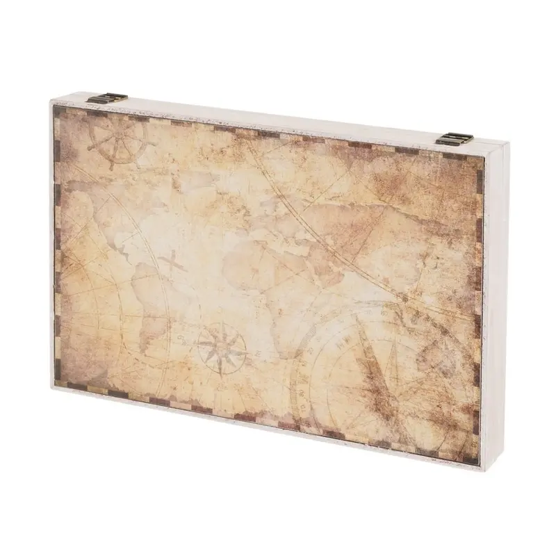 Tapa de contador de luz en madera color marrón Mapa Antiguo de 46x31x6cm