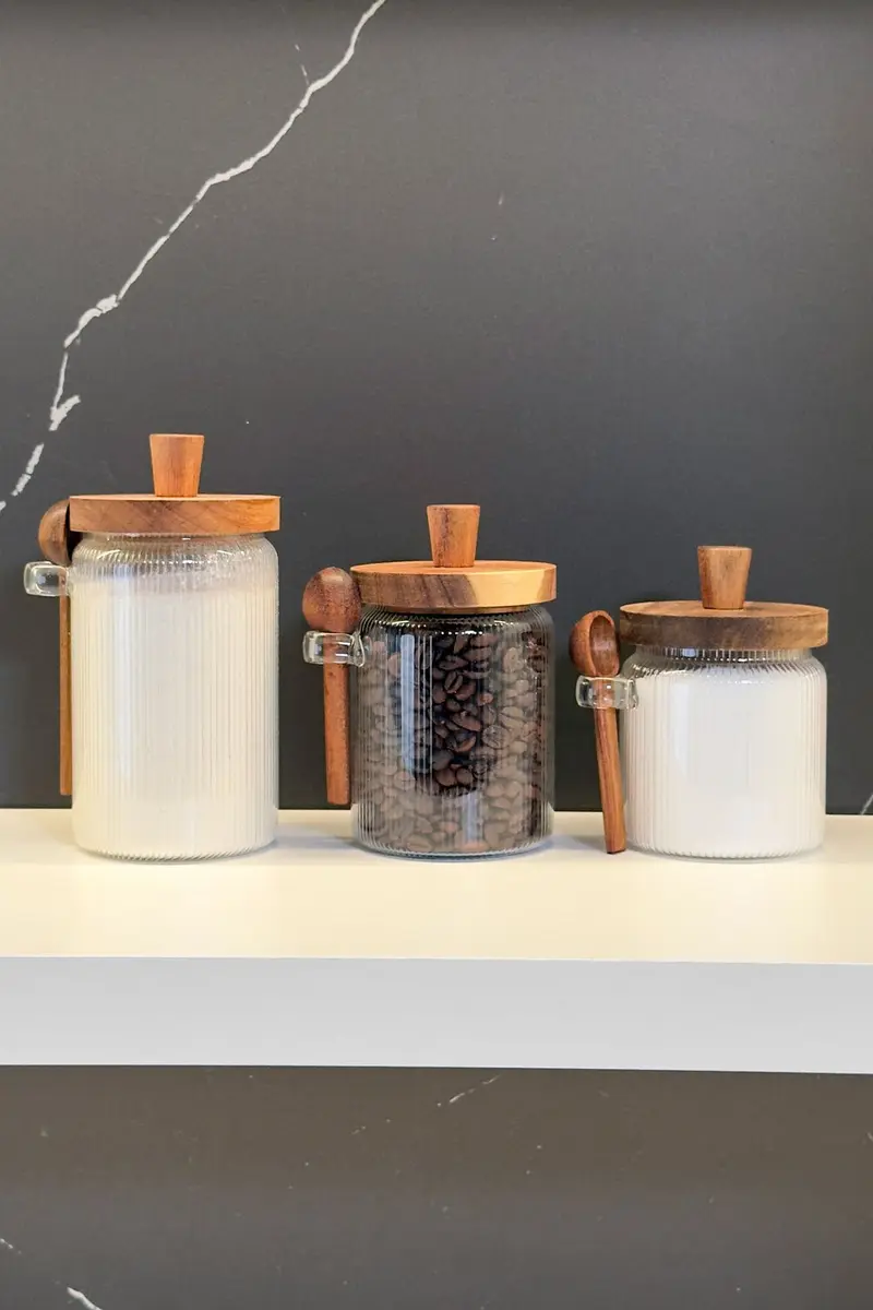Tarro De Borosilicato Con Cuchara De Madera