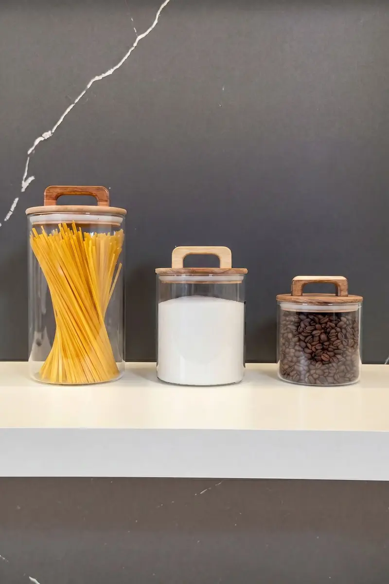 Tarro De Cristal Con Tapa De Madera Imperial