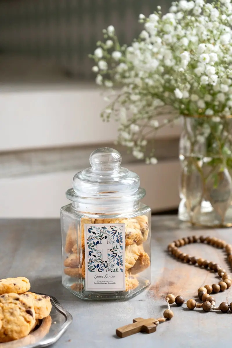 Tarro Hexagonal Cookies Personalizado Especial Comuniones