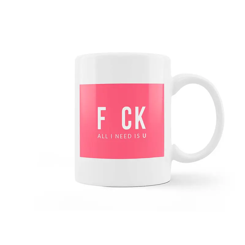 Taza "All I need is u" rosa