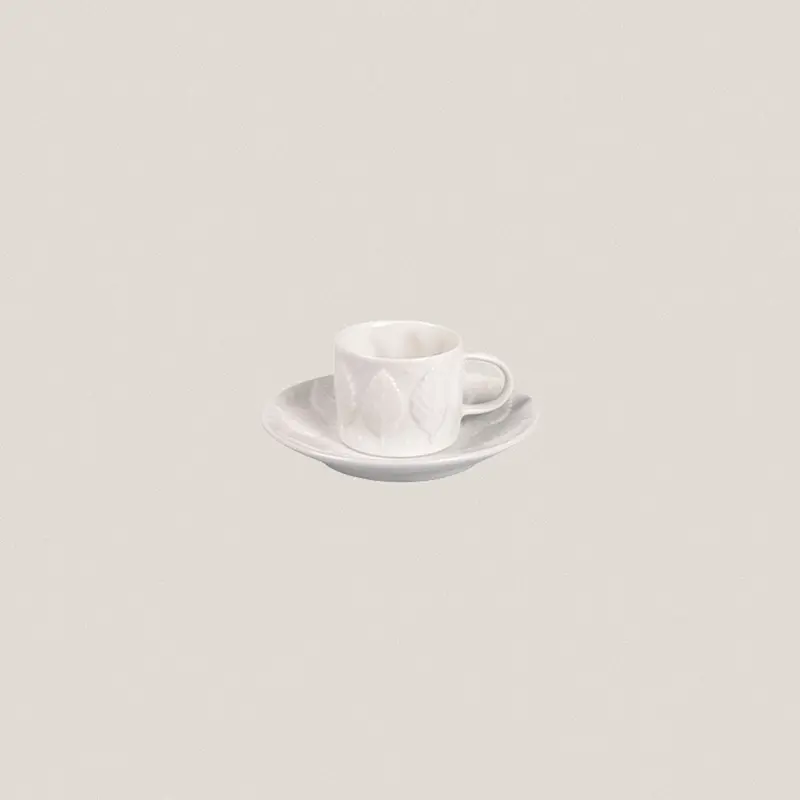 Taza Café con plato F 73 Blanco