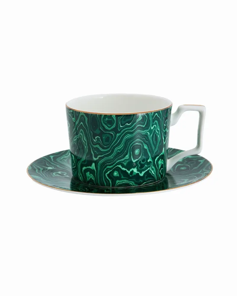 TAZA CAPPUCCINO CON PLATILLO MALAKITA