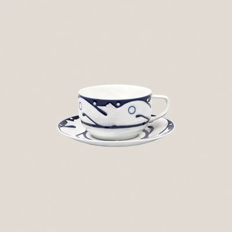 Taza Desayuno con plato Peixes Azul