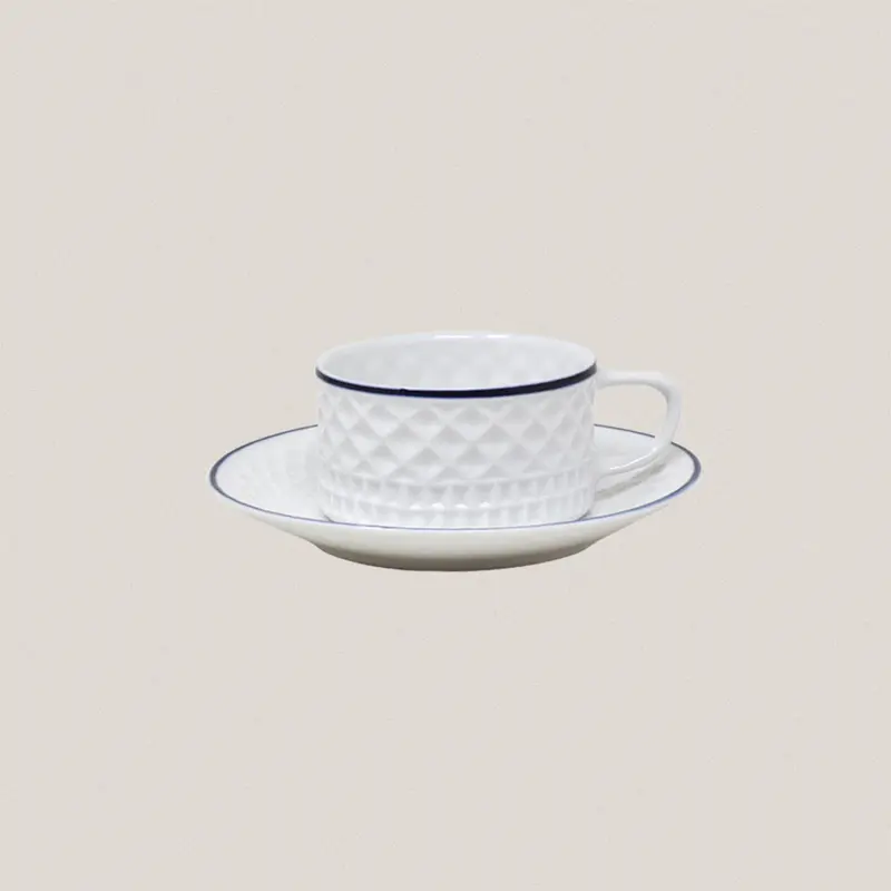Taza Desayuno con plato Portomarínico Filo Azul