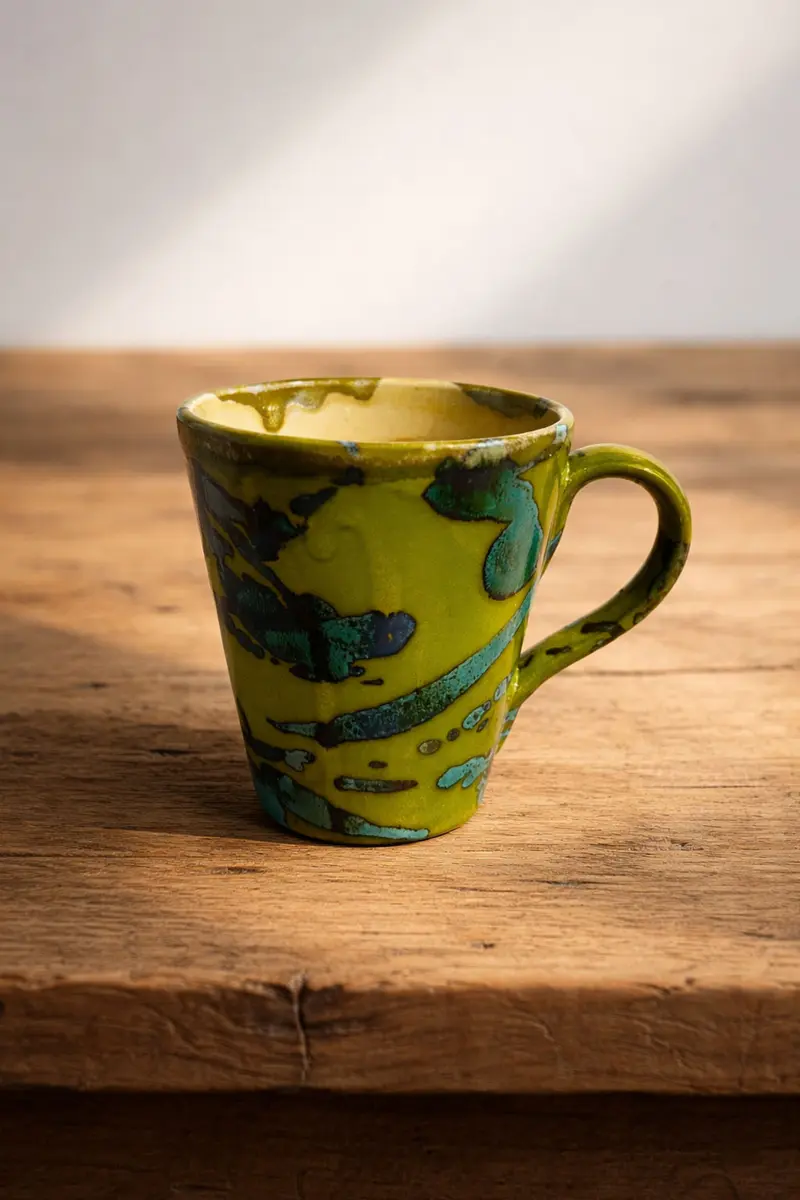Taza salpicado olivo