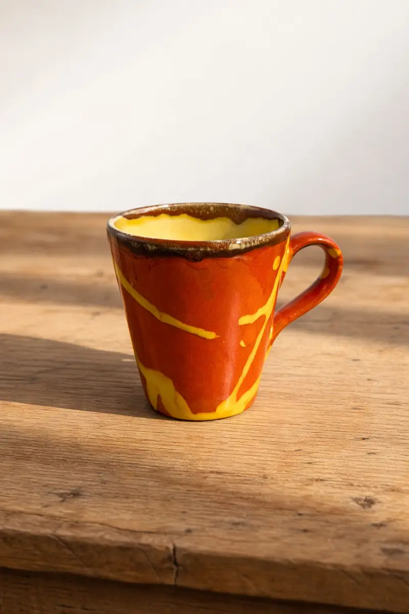 Taza salpicado rojo