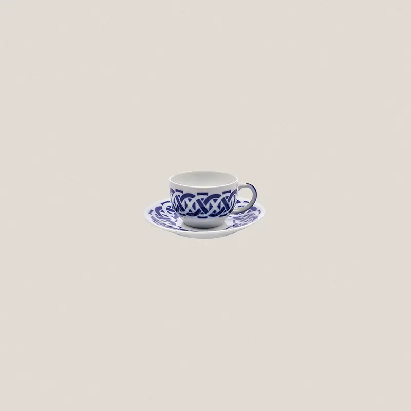 Taza Té con plato Encadrelado