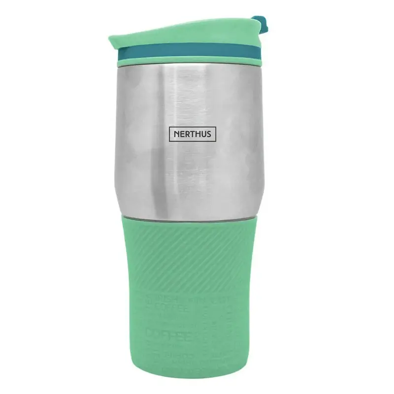 TAZA TERMO DOBLE PARED 400ML TURQUESA