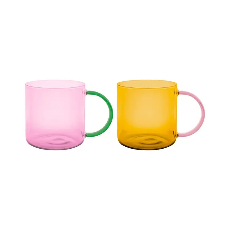 Tazas Cristal Fred Rosa - Amarillo (set de 2)