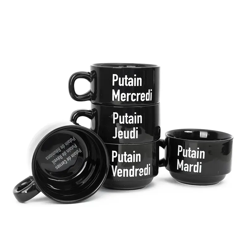 Tazas "Putain la Semaine" FR (Set de 5)