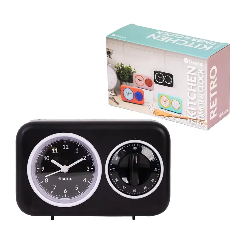Temporizador de cocina retro - negro