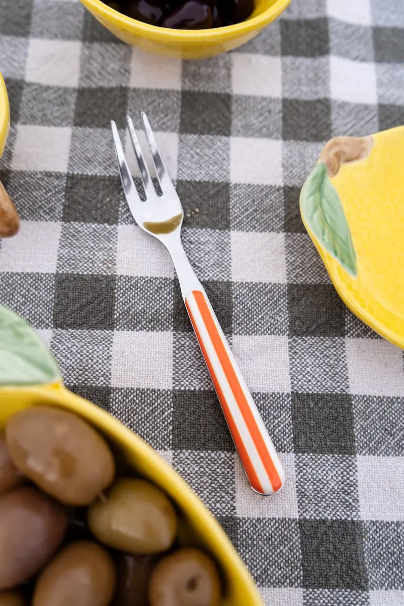 Tenedor Con Diseño De Rayas Naranjas CO
