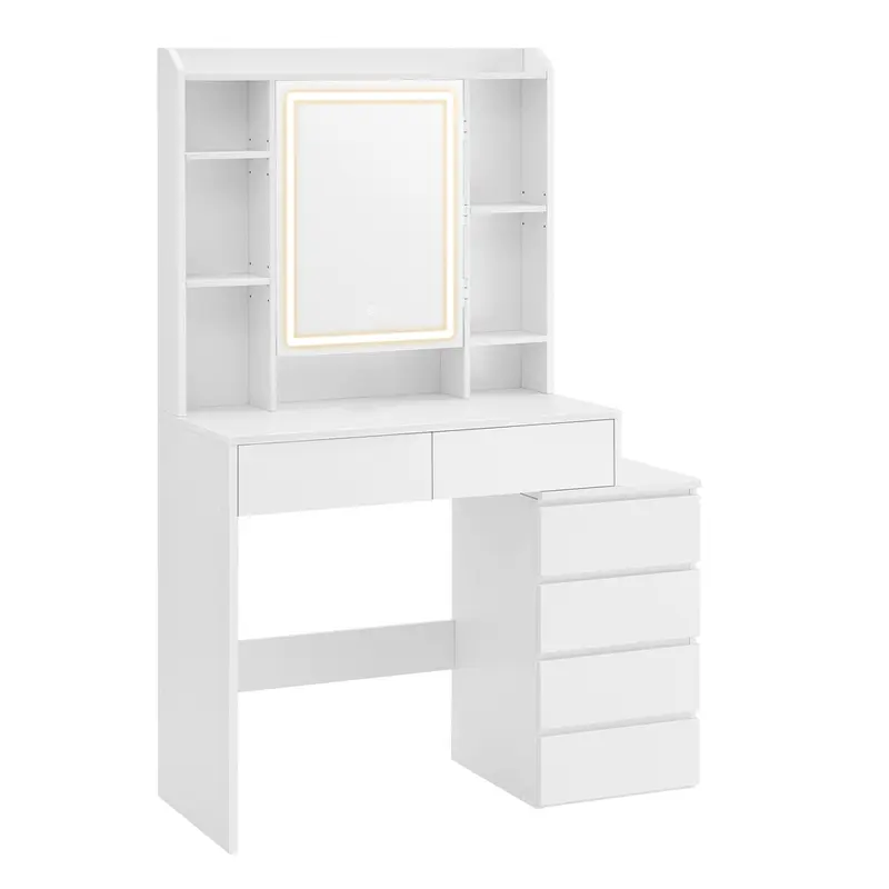 Tocador con Luces LED de Brillo Ajustable Blanco Nube