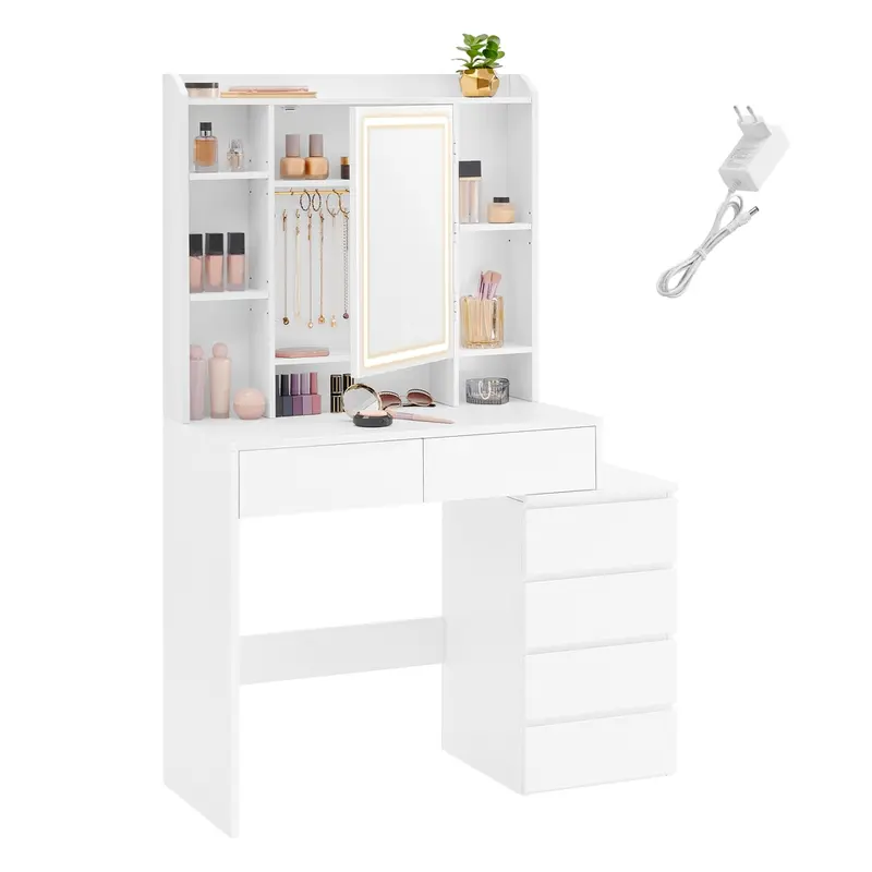 Tocador con Luces LED de Brillo Ajustable Blanco Nube
