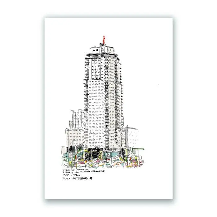 Torre Madrid Impresión Giclée