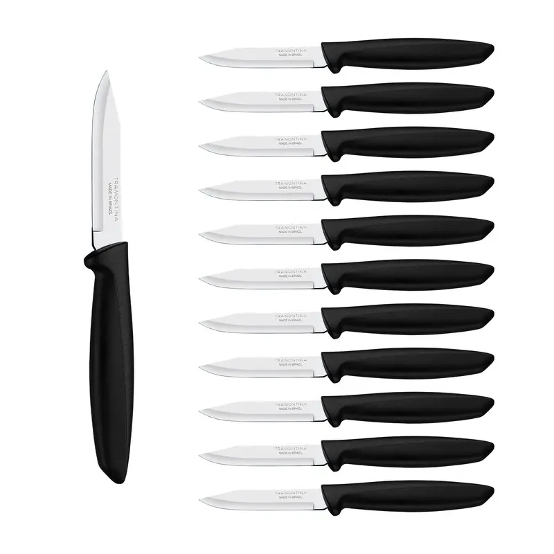 Tramontina Cuchillo para Legumbres y Frutas Plenus Negro 12 unidades