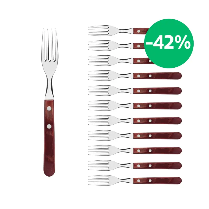 Tramontina Juego Tenedores Jumbo Polywood Rojo 12 un