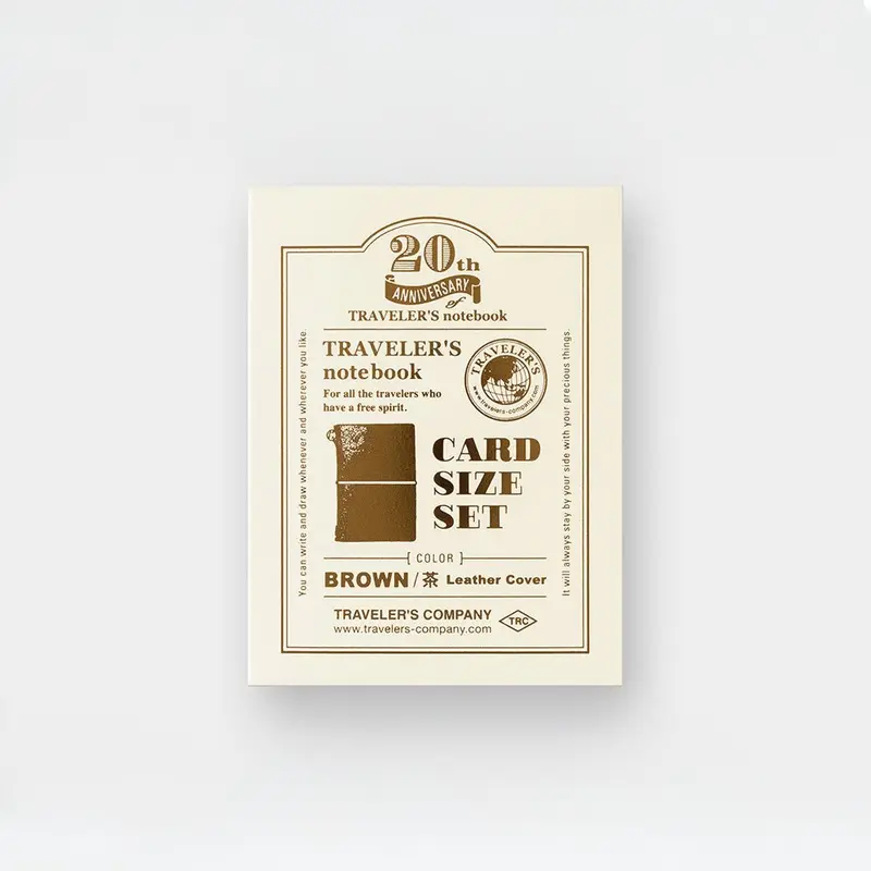 TRAVELER’S notebook Card Size 20th Anniversary Set Marrón