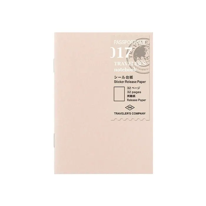 Traveler's Notebook Recambio 017 Papel para Pegatinas - Tamaño Pasaporte