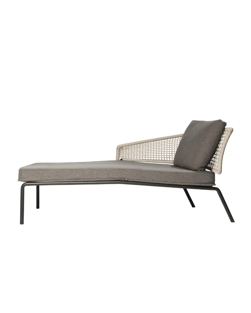 Tumbona de exterior CTR Meridienne con brazo a la derecha