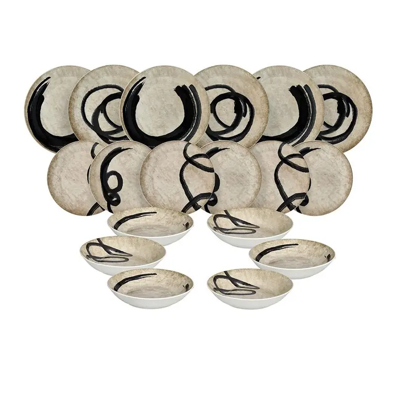 VAJILLA 18 PIEZAS MOON MAORI
