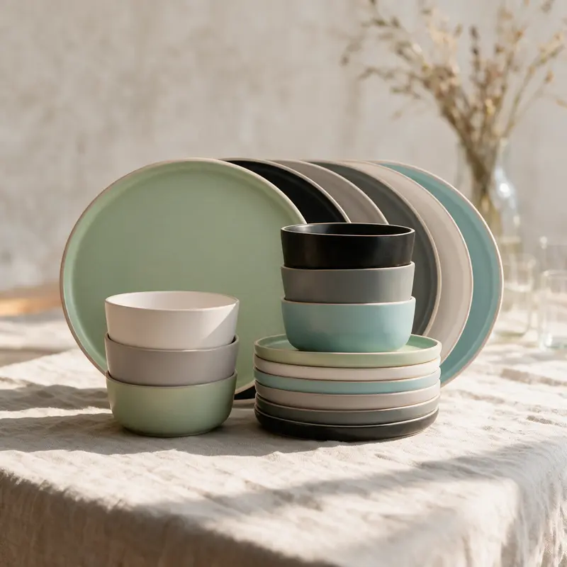 VAJILLA 18 PIEZAS STONEWARE BERGEN MATE
