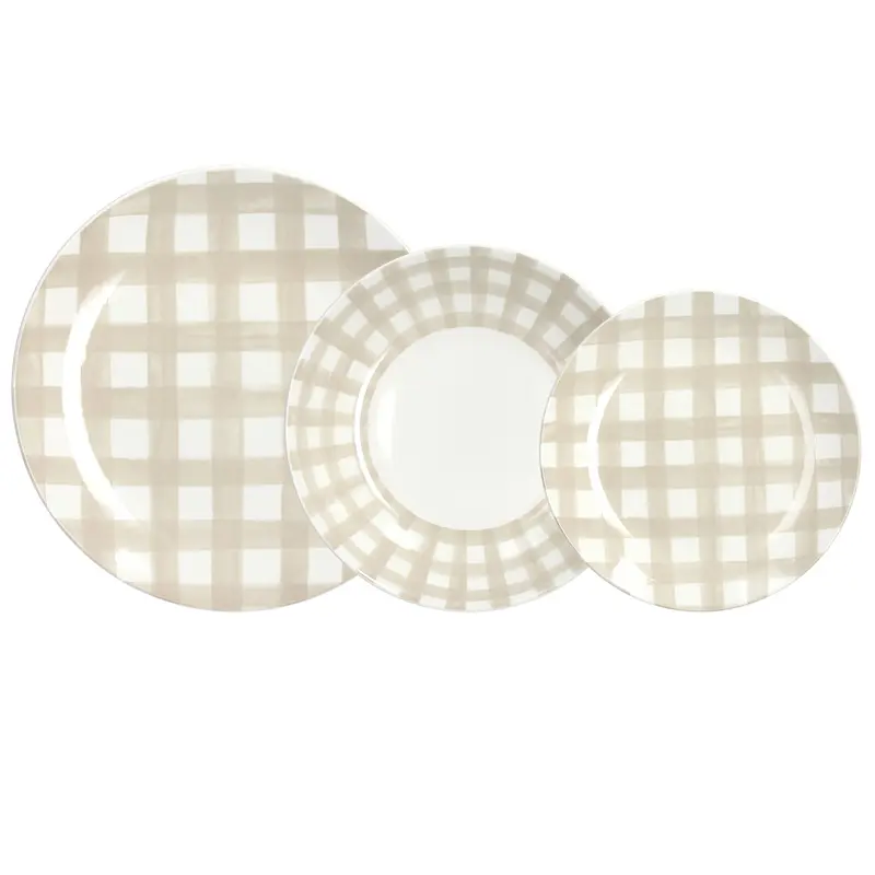 VAJILLA  CALEDONIA BEIGE 18 PIEZAS