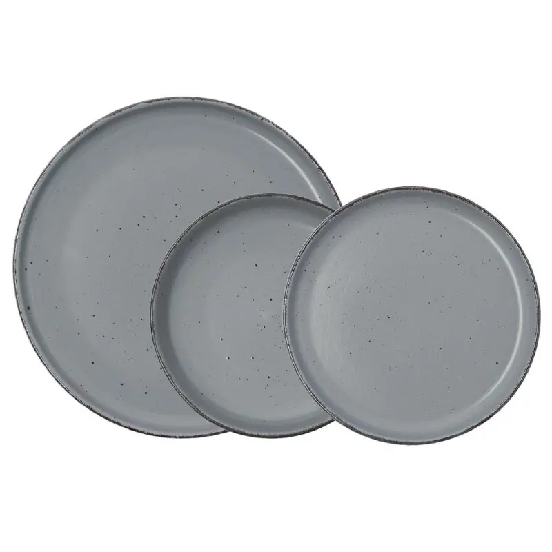 VAJILLA CERAMICA 12 PIEZAS GRIS DUNA QD
