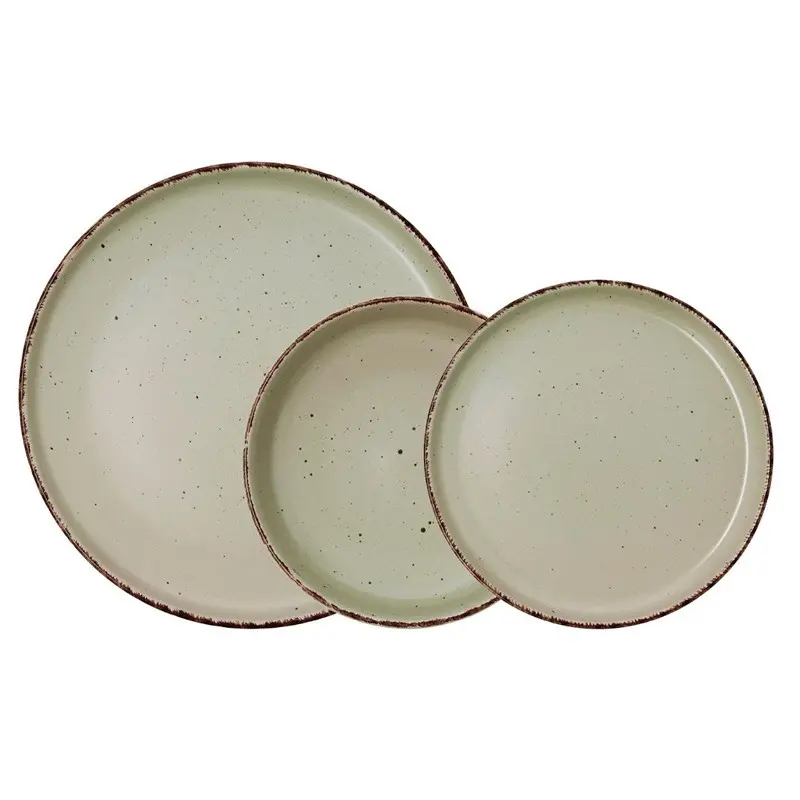 VAJILLA CERAMICA 12PZS DUNA VERDE QD