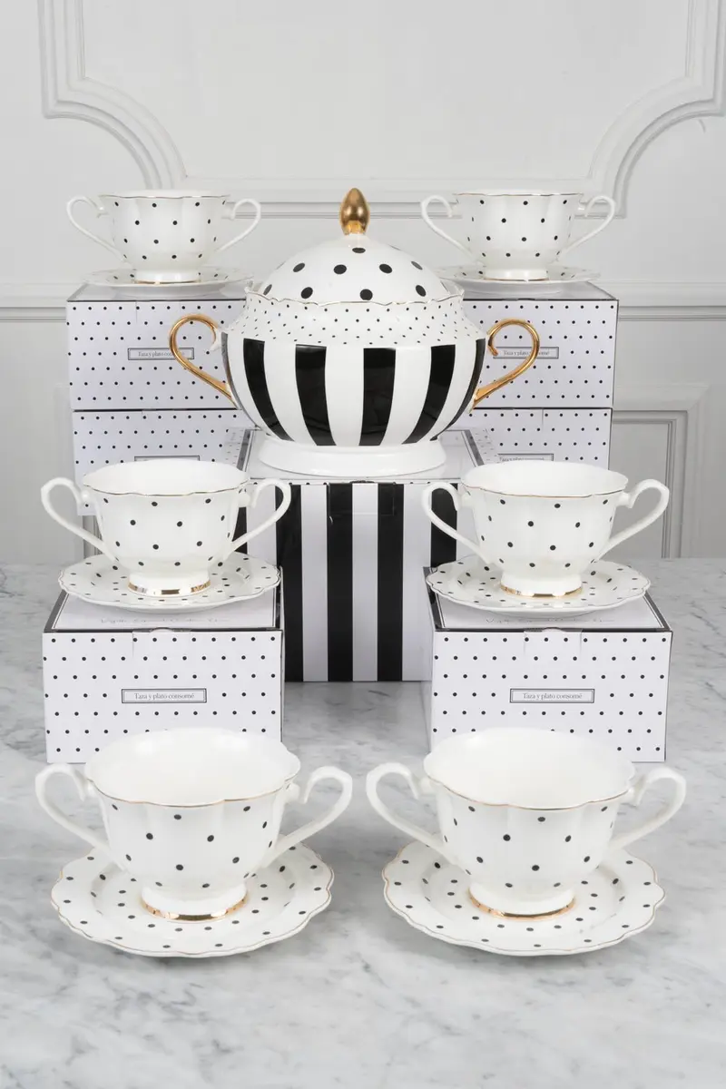 Vajilla Co Sopera & Tazas Consomé