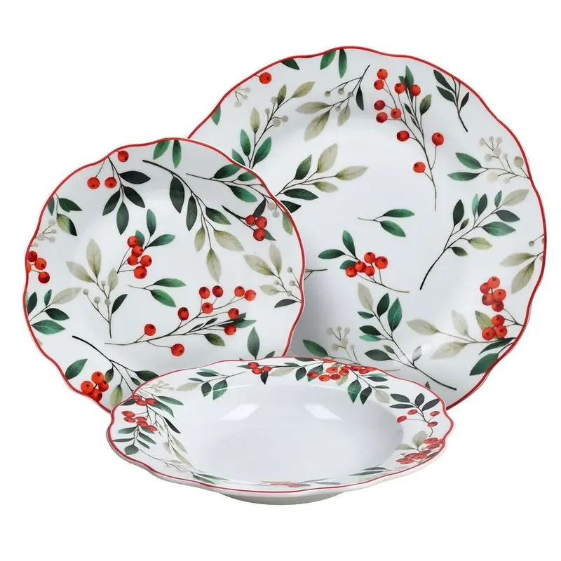 VAJILLA HOLLYBERRY 18 PIEZAS