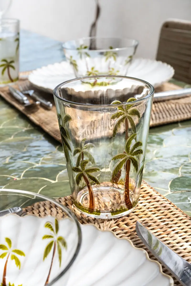 Vaso Acrílico Diseño Palmeras