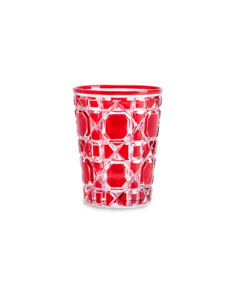 VASO DE CRISTAL ROJO