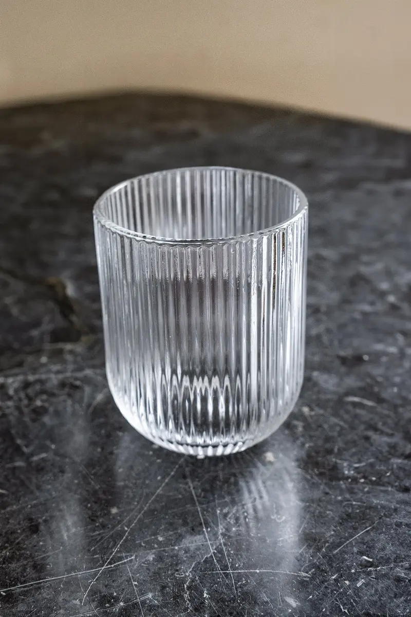 Vaso De Cristal Tallado Transparente