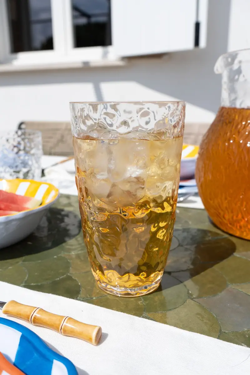 Vaso Grande Transparente Acrílico Con Diseño En Relieve