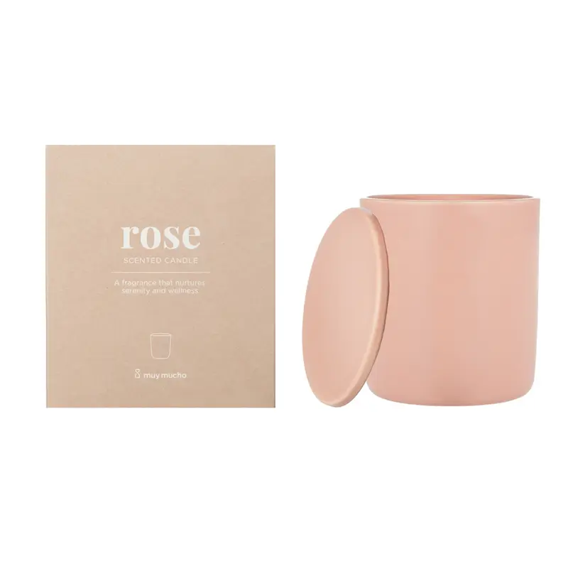 Vela cerámica c/tapa rose