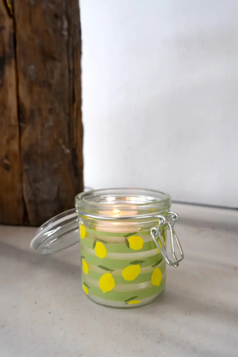 Vela Con Tapa Y Aroma Limones
