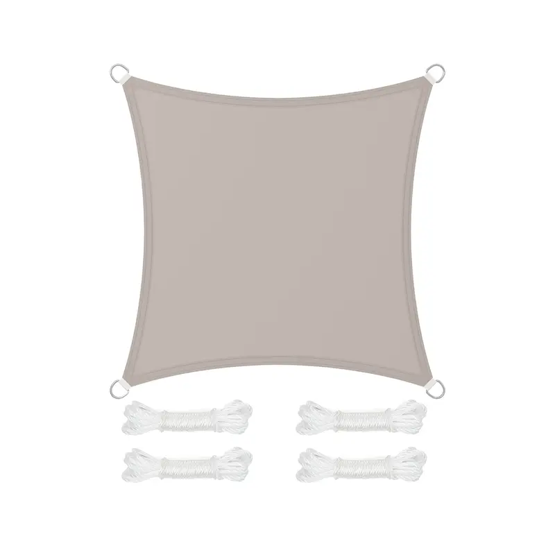Vela de Sombra Impermeable con Columna Terraza Jardín Rectangular Cuerdas