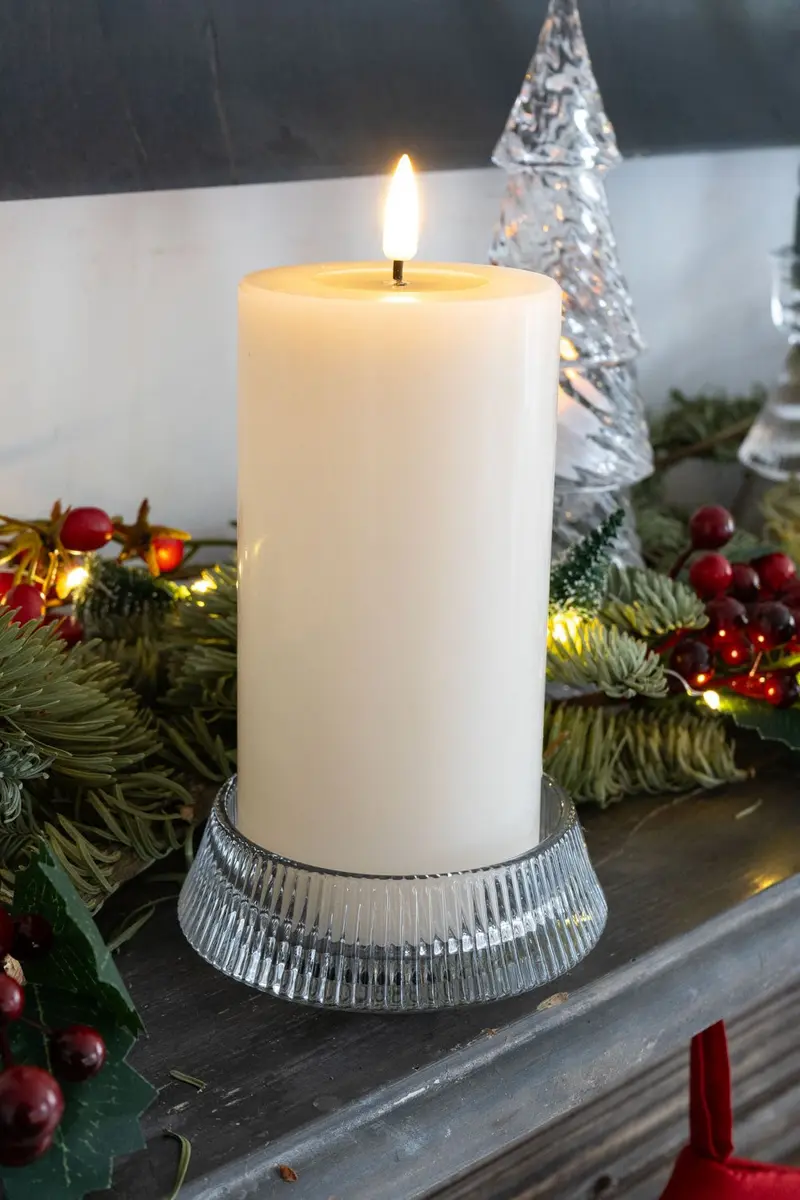 Vela LED Color Crema Grande