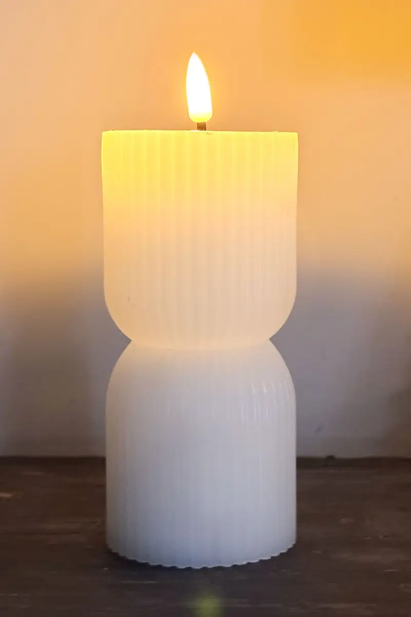 Vela LED Diseño Ondas Blanca