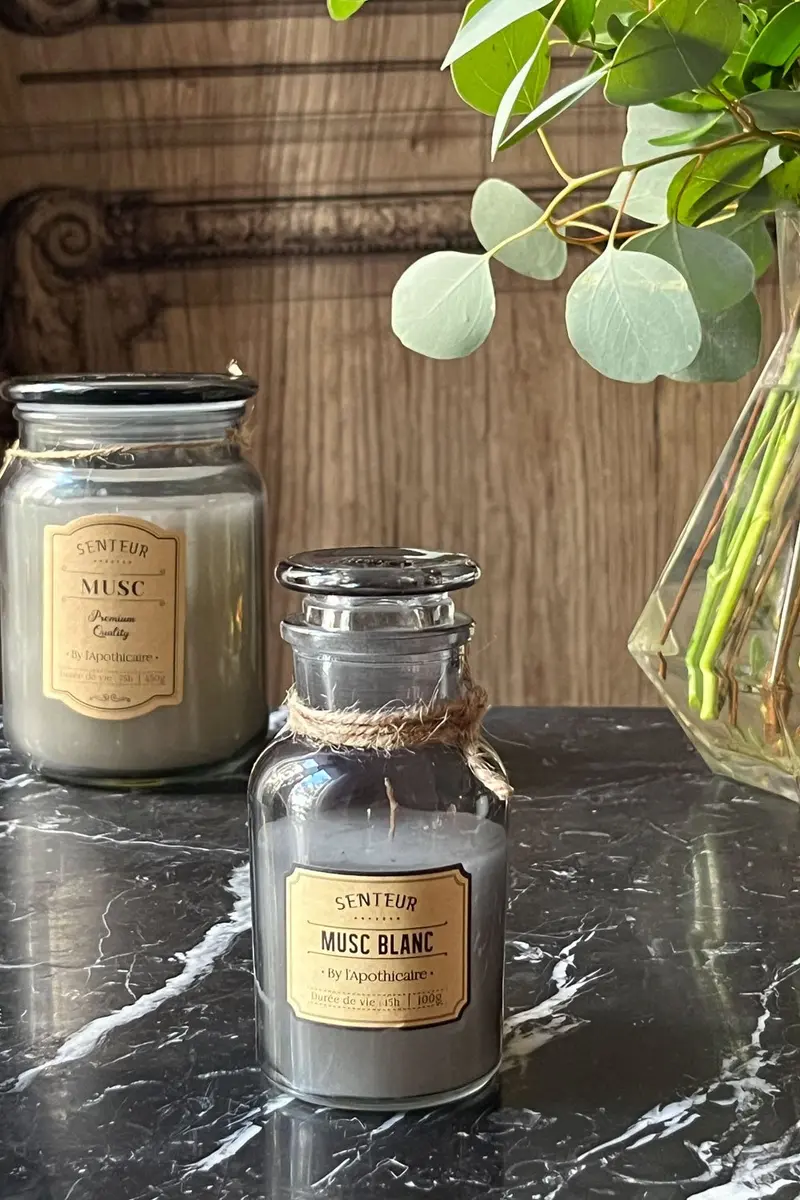 Vela Perfumada Con Frasco Y Tapa De Vidrio