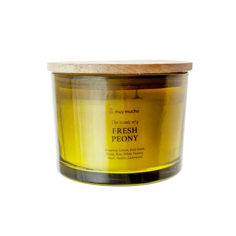 Vela Perfumada Fresh Peony · Aroma Floral Fresco ·  3 mechas de 320 g