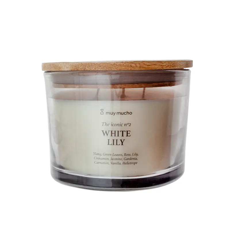 Vela Perfumada White Lily · Aroma Floral Elegante ·  3 mechas de 320 g