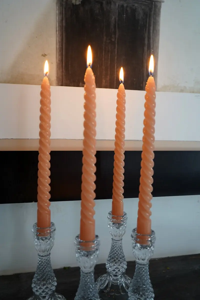 Velas Con Diseño En Espiral Melocotón